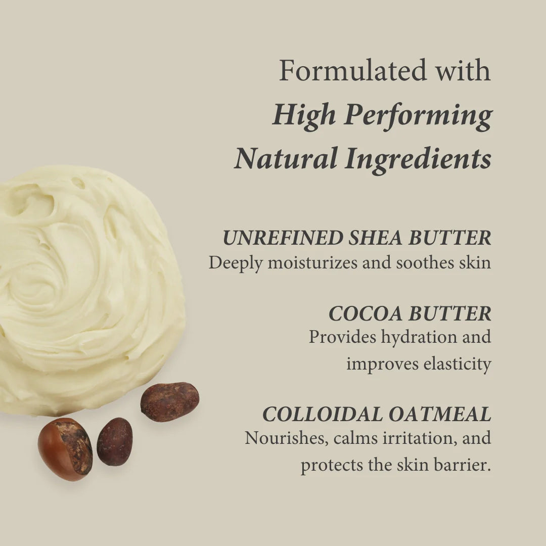 Whipped Shea Body Butter with Colloidal Oatmeal | For Dry, Sensitive and Eczema-Prone Skin